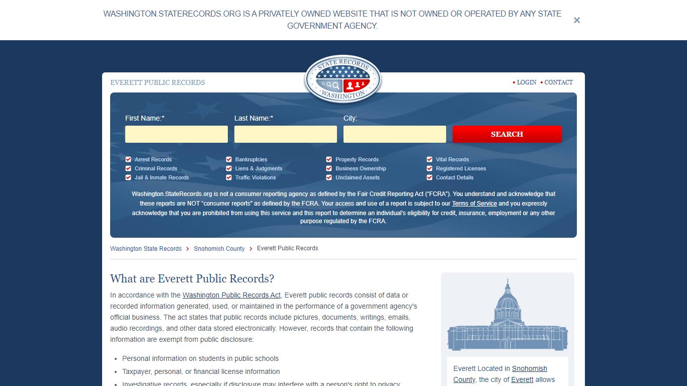 Everett Arrest and Public Records | Washington.StateRecords.org